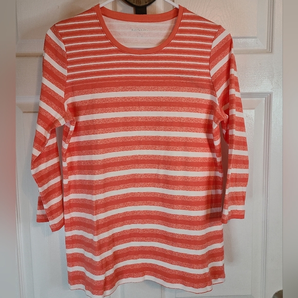 (402) Kim Roger's Woman's Long Sleeve Blouse,  Size: Small Color: Orange - Picture 2 of 16